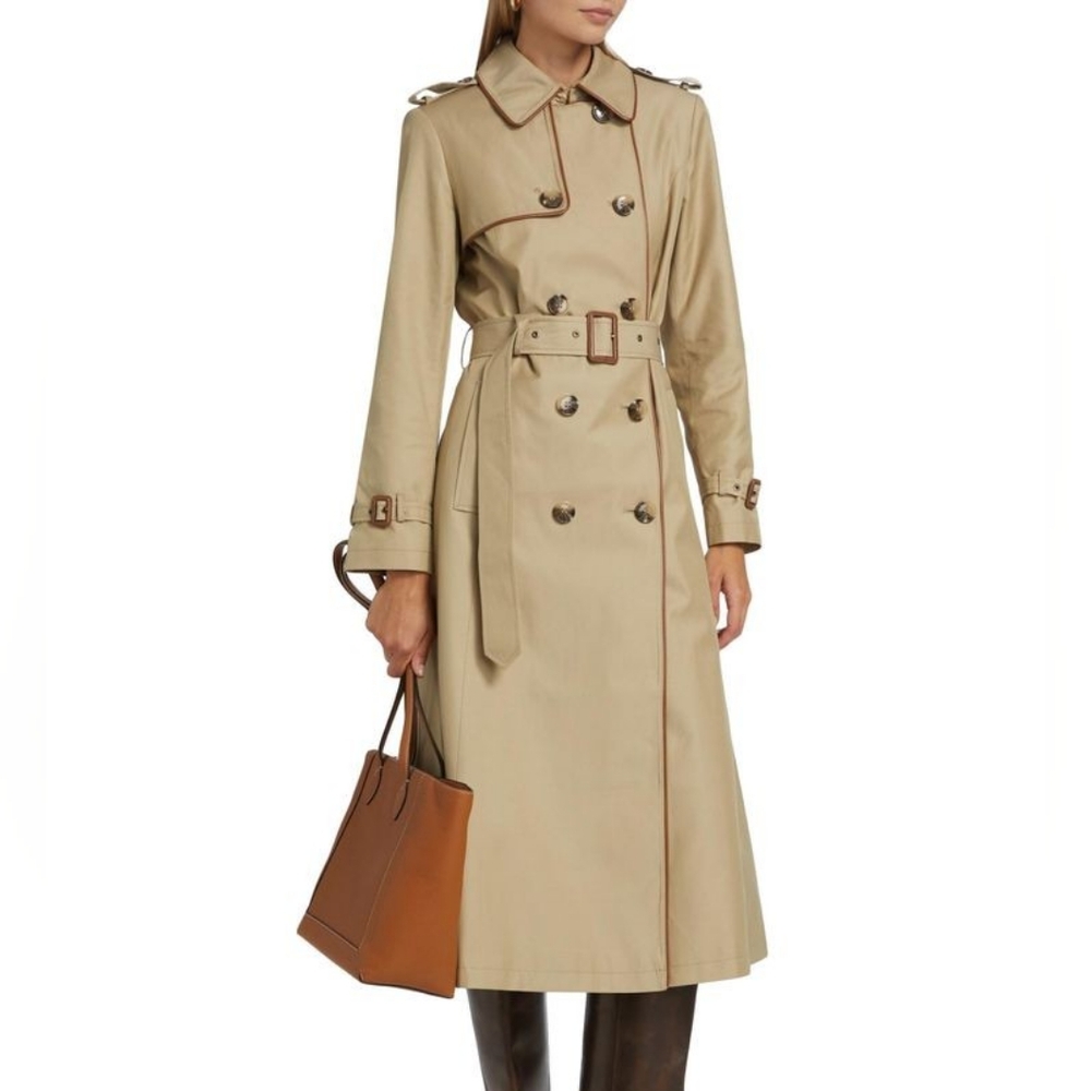 Mercer Collective Alexa Belted Trench Coat in Birch Tan